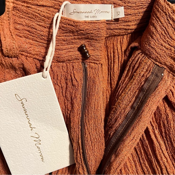 NWT Savannah Morrow Wide Leg Silk / Bamboo Willow Pant in Marigold Size XS - Picture 6 of 8